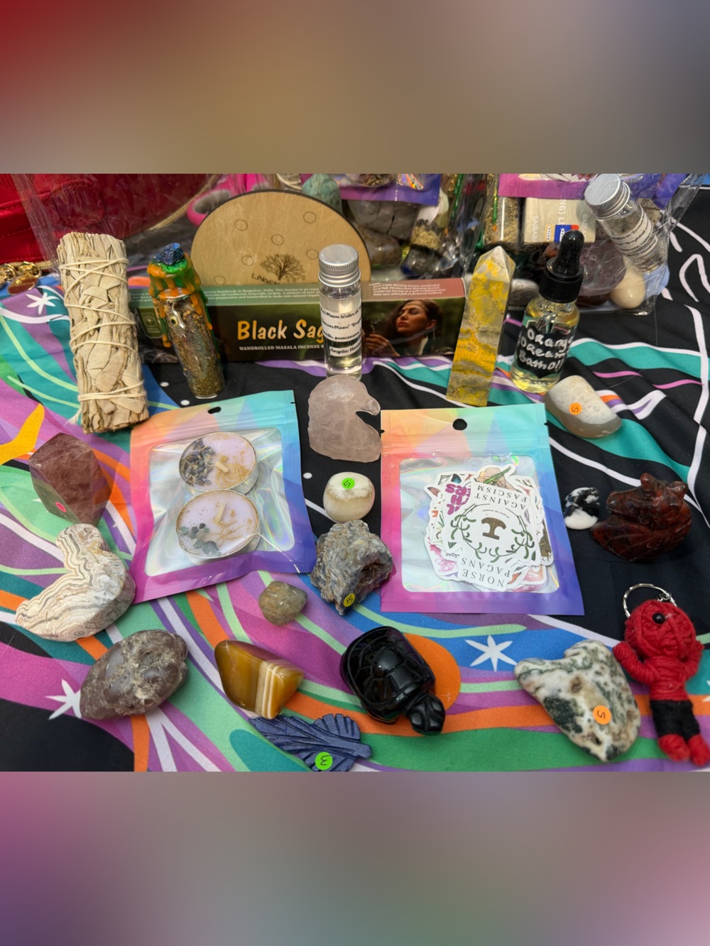 Mystic Crystal & Smudge Set - self care package -  3 available - random stones